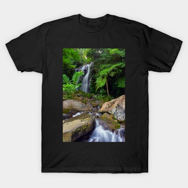 Philippine Highlands - Pataan Waterfalls T-Shirt by likbatonboot